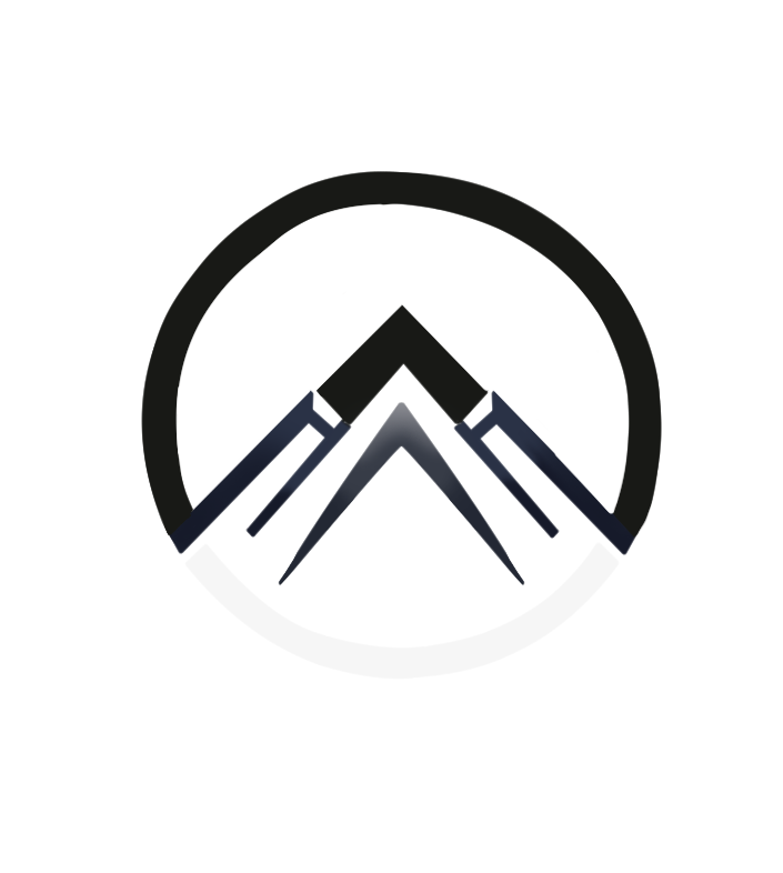 Dark mountain graphic pointing up
